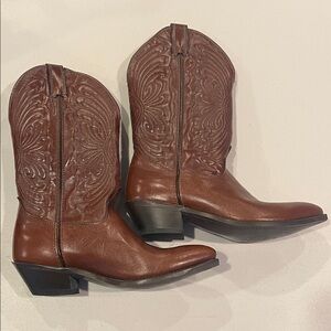 Laredo Brown Leather Western Cowboy Boots Size 9.5M